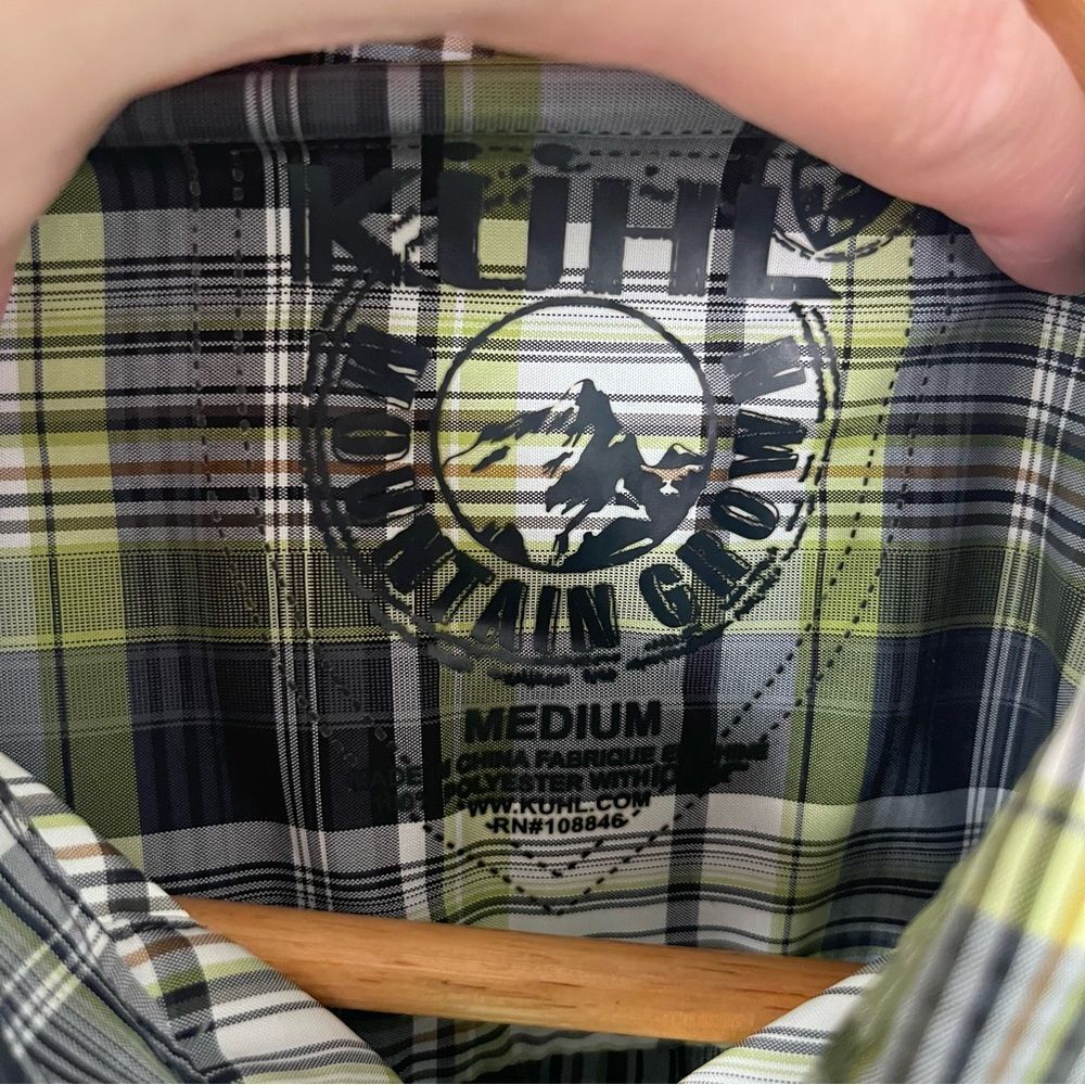 Kuhl Ionik UPF 30 Plaid Hiking Travel‎ Shirt Men’s Medium Green Outdoor Camp - Picture 4 of 10
